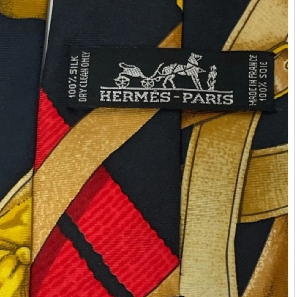 New! HERMES RARE HERMES H d’ ORIGNY MENS EQUESTRIAN SILK TIE